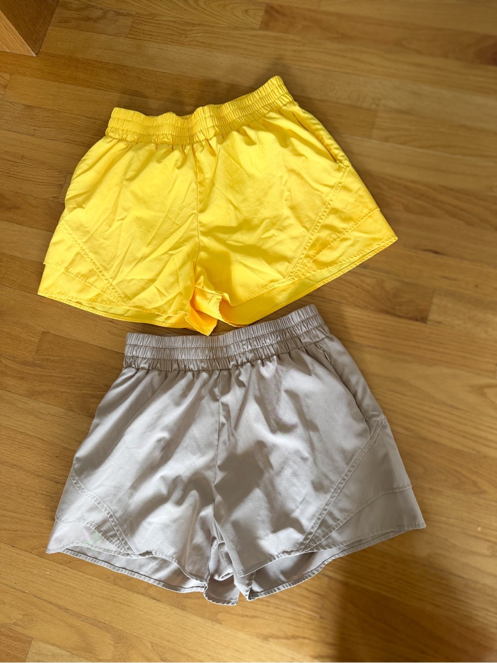 Everyday Athletic Shorts for Women in Yellow and Light tan medium new